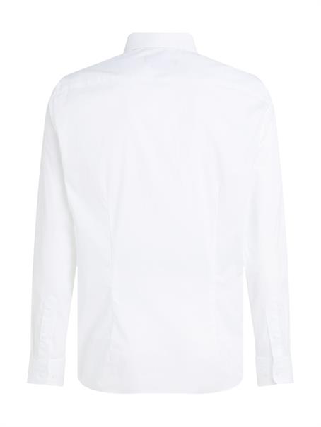 Slim Fit Flag Embroidery Poplin Shirt bright white