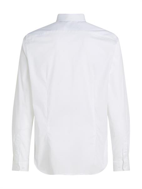Slim Fit Flag Embroidery Poplin Shirt bright white