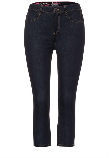 Slim Fit Hose in High Waist blue rinsed wash