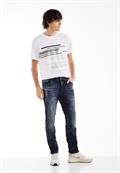 Slim Fit Jeans dark blue random wash