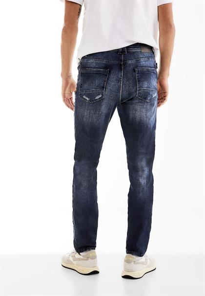 Slim Fit Jeans dark blue random wash