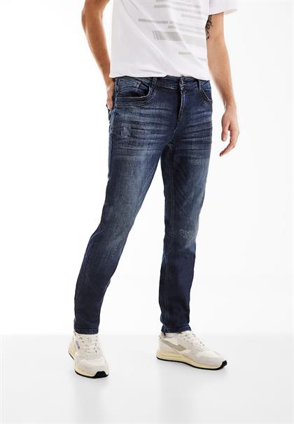 Slim Fit Jeans dark blue random wash