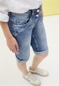 Slim Fit Jeansshorts mid blue used wash