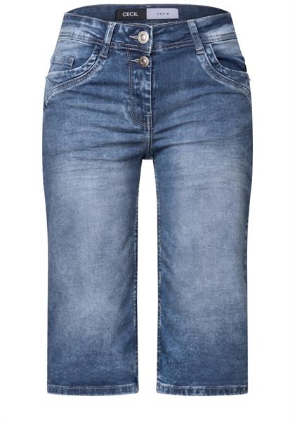 Slim Fit Jeansshorts mid blue used wash