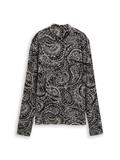 Slim Fit Langarmshirt mit Stehkragen black paisley