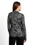 Slim Fit Langarmshirt mit Stehkragen black paisley