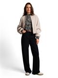 Slim Fit Langarmshirt mit Stehkragen black paisley
