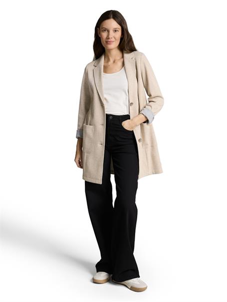 Slim Fit Mantel mit aufgesetzten Taschen dusty beige melange