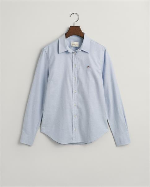 Slim Fit Stretch Oxford-Bluse light blue