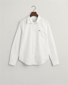 Slim Fit Stretch Oxford-Bluse white