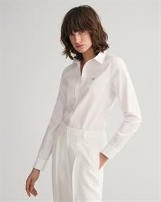 Slim Fit Stretch Oxford-Bluse white