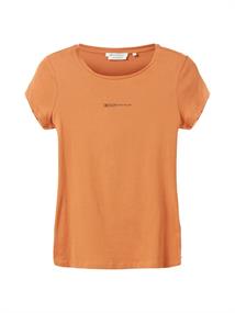 Slim Fit T- Shirt mit Logo Print rusty amber