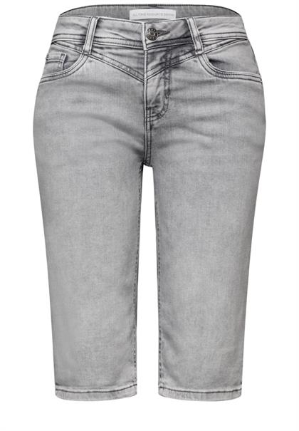 Slim Leg Bermuda mit Turn-Up-Detail mid grey wash