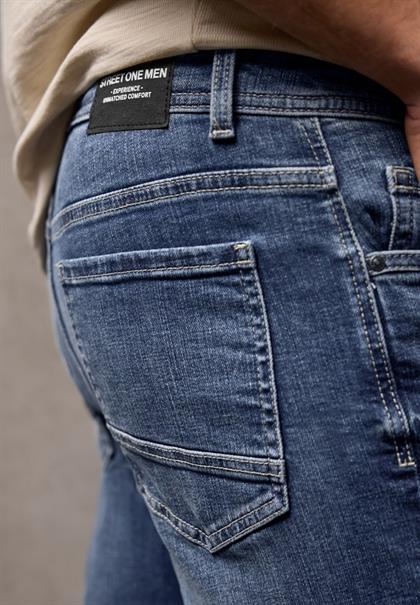 Slim Leg Jeans indigo blue random wash