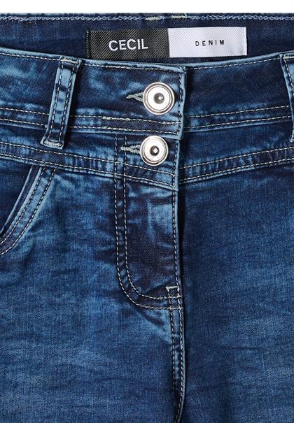 Slim Leg Jeansshorts im Casual Fit mid blue used wash