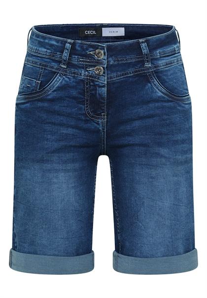 Slim Leg Jeansshorts im Casual Fit mid blue used wash
