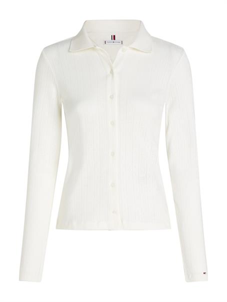 SLIM POINTELLE BTN DWN LS ancient white