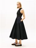 Slim Poplin Tank Top Maxi Dress black