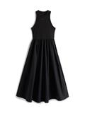 Slim Poplin Tank Top Maxi Dress black