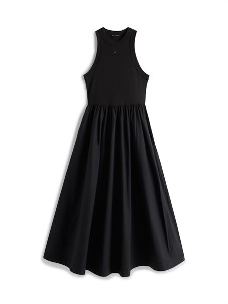 Slim Poplin Tank Top Maxi Dress black