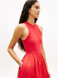 Slim Poplin Tank Top Maxi Dress red alert