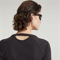 Slim rib keyhole r t l\s wmn dk black