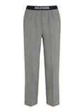 SLIM STRAIGHT LOGO PANT white check