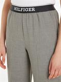 SLIM STRAIGHT LOGO PANT white check