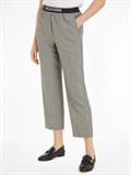 SLIM STRAIGHT LOGO PANT white check
