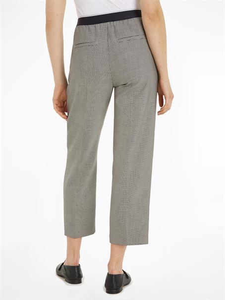 SLIM STRAIGHT LOGO PANT white check