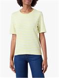 SLIM STRIPED 1X1 RIBBED SS T-SHIRT pastel lime