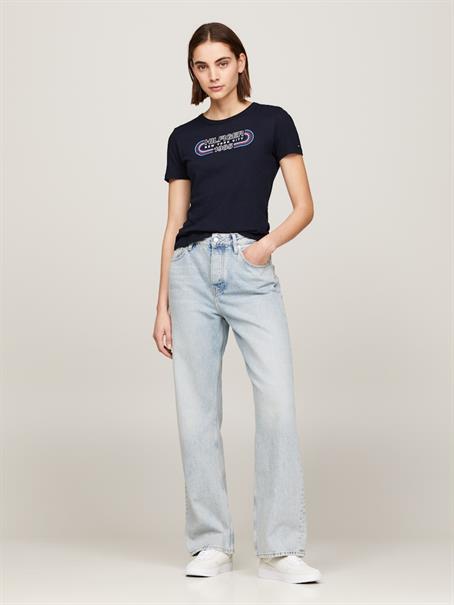 SLIM TRACK HILFIGER C-NK SS desert sky