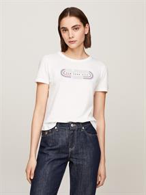 SLIM TRACK HILFIGER C-NK SS ecru