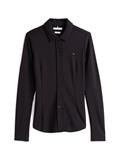 SLIM VISC BUTTON DOWN SHIRT LS black