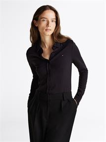 SLIM VISC BUTTON DOWN SHIRT LS black
