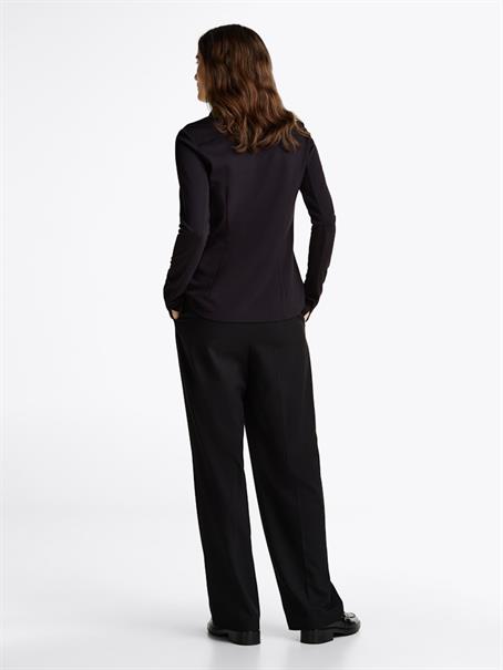 SLIM VISC BUTTON DOWN SHIRT LS black