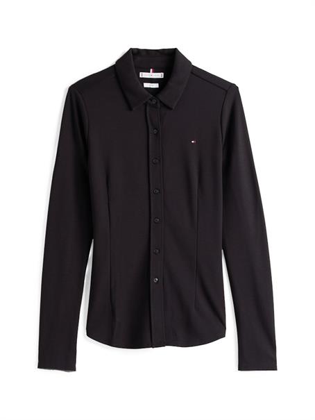 SLIM VISC BUTTON DOWN SHIRT LS black