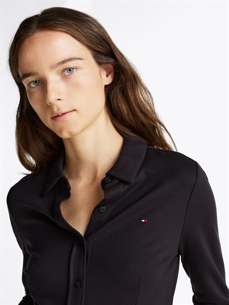 SLIM VISC BUTTON DOWN SHIRT LS black