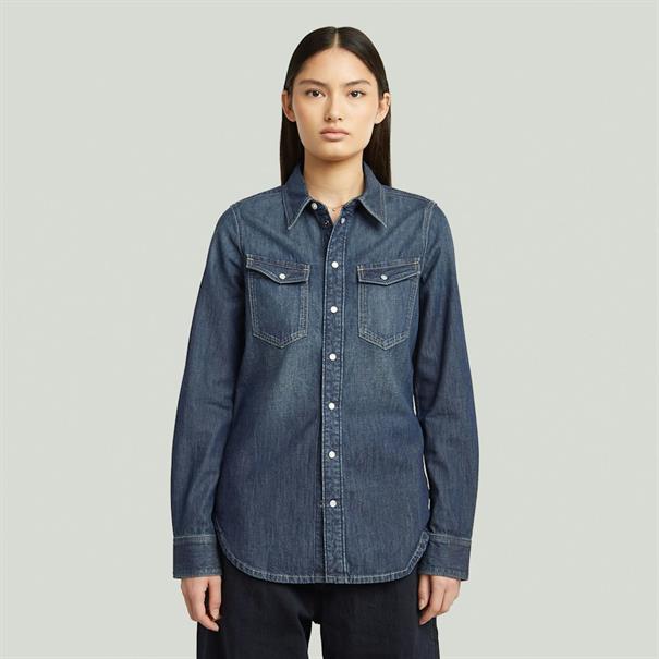 Slim western shirt l\s wmn antique faded hurricane