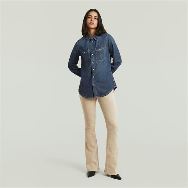 Slim western shirt l\s wmn antique faded hurricane