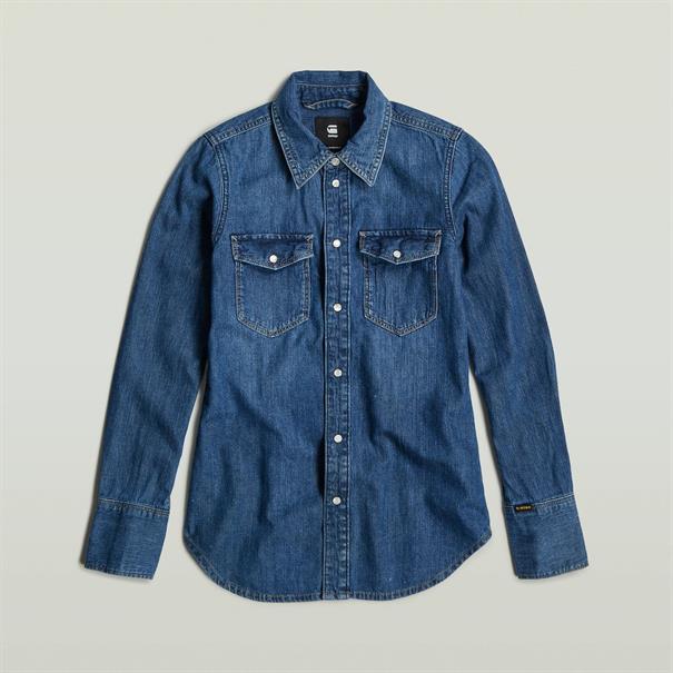 Slim Western shirt l\s wmn worn in windward