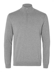 SLMBERG LS HALF ZIP NOOS medium grey melange