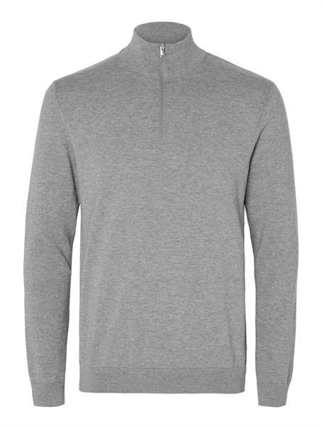 SLMBERG LS HALF ZIP NOOS medium grey melange