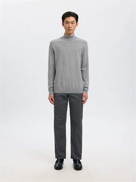 SLMBERG LS HALF ZIP NOOS medium grey melange
