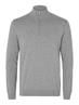 SLMBERG LS HALF ZIP NOOS medium grey melange