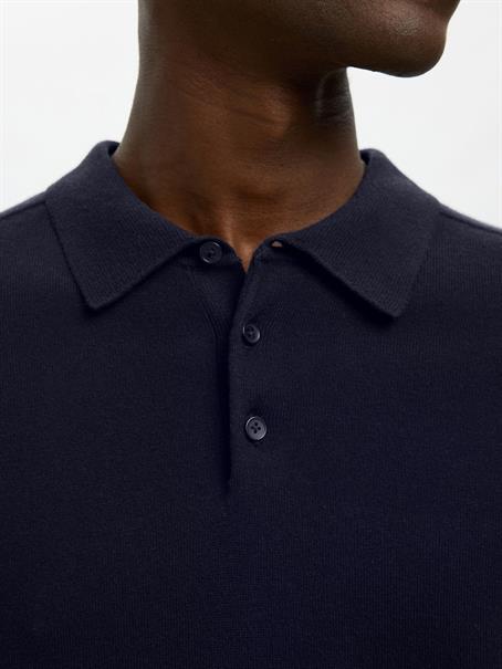 SLMBERG SS KNIT POLO NOOS navy blazer