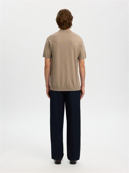 SLMBERG SS KNIT POLO NOOS savannah tan