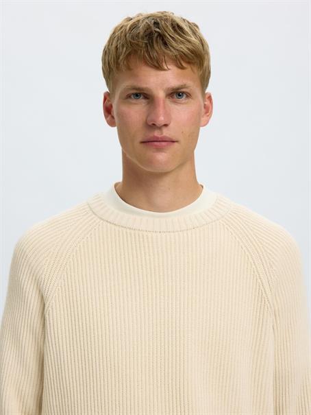 SLMBRAUN KNIT RLX RIB CREW NECK NOOS birch