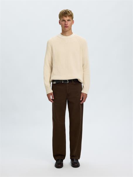 SLMBRAUN KNIT RLX RIB CREW NECK NOOS birch