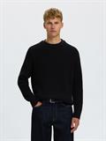 SLMBRAUN KNIT RLX RIB CREW NECK NOOS black